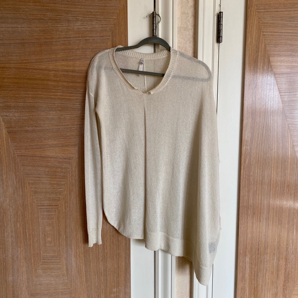 Cream Asymmetrical Knitted Sweater